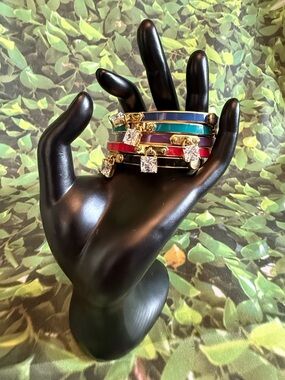 Vintage Juicy Couture Set of 5 Enamel Charm Bracelets